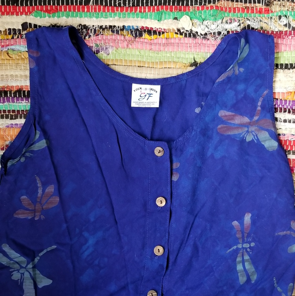 Dragonfly water color print tank top/vest
